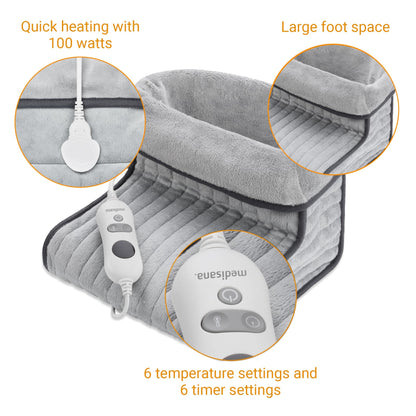 medisana Fws Scaldapiedi, Coperta Riscaldata per i Piedi, Interno Soffice e Lavabile, Spegnimento Automatico, Protezione Contro il Surriscaldamento, Fino al Numero di Scarpe 46