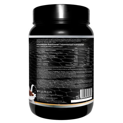 Healthy FUSION Whey protein 100% pura | Proteine whey + collagene + magnesio | Proteine del siero di latte isolate per lo sviluppo muscolare | Massa muscolare pulita | 1000 g (Cioccolato)