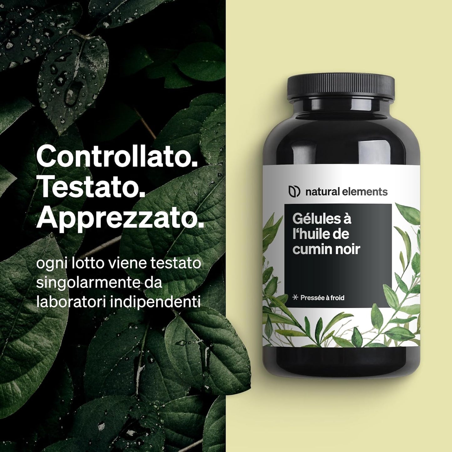 Olio di semi di cumino nero spremuto a freddo (Nigella sativa originale) - 400 capsule in una fornitura di 6 mesi - 1000 mg di olio di semi di cumino nero egiziano/dose giornaliera - naturale