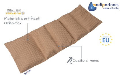 Medi Partners Cuscino Termico noccioli ciliegio 60x20cm 800g 100% Cotone 5 Camere Grande Terapia del freddo Federa sfoderabile (Stelle)