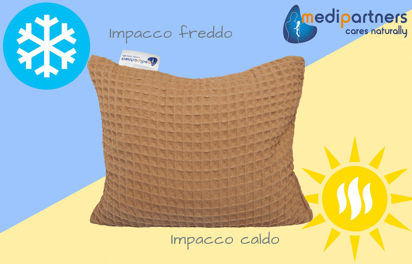 Medi Partners Cuscino termico con noccioli di ciliegia grande 500g rettangolare 20x25cm 100% cotone per terapia del freddo e del calore