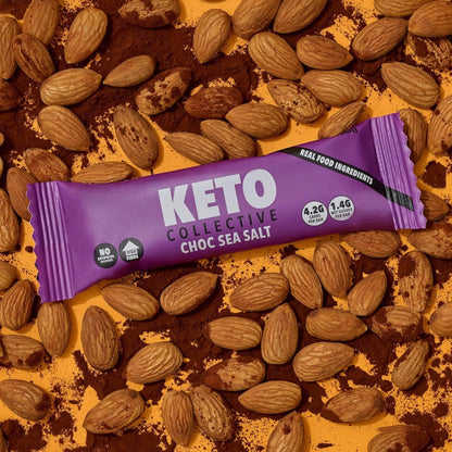 Keto Collective Barrette Cheto | Caramello Salato | 15 x 40g | 2,5g carboidrati netti | Low Carb | Ingredienti Naturali