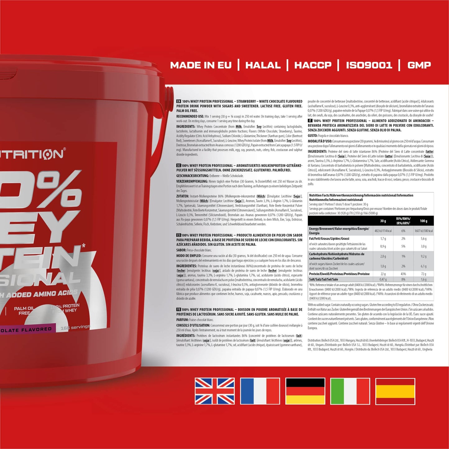 Scitec Nutrition 100% Whey Protein Professional - Potenziato con aminoacidi extra ed enzimi digestivi - Senza glutine - Senza olio di palma, 2.35 kg, Cioccolato