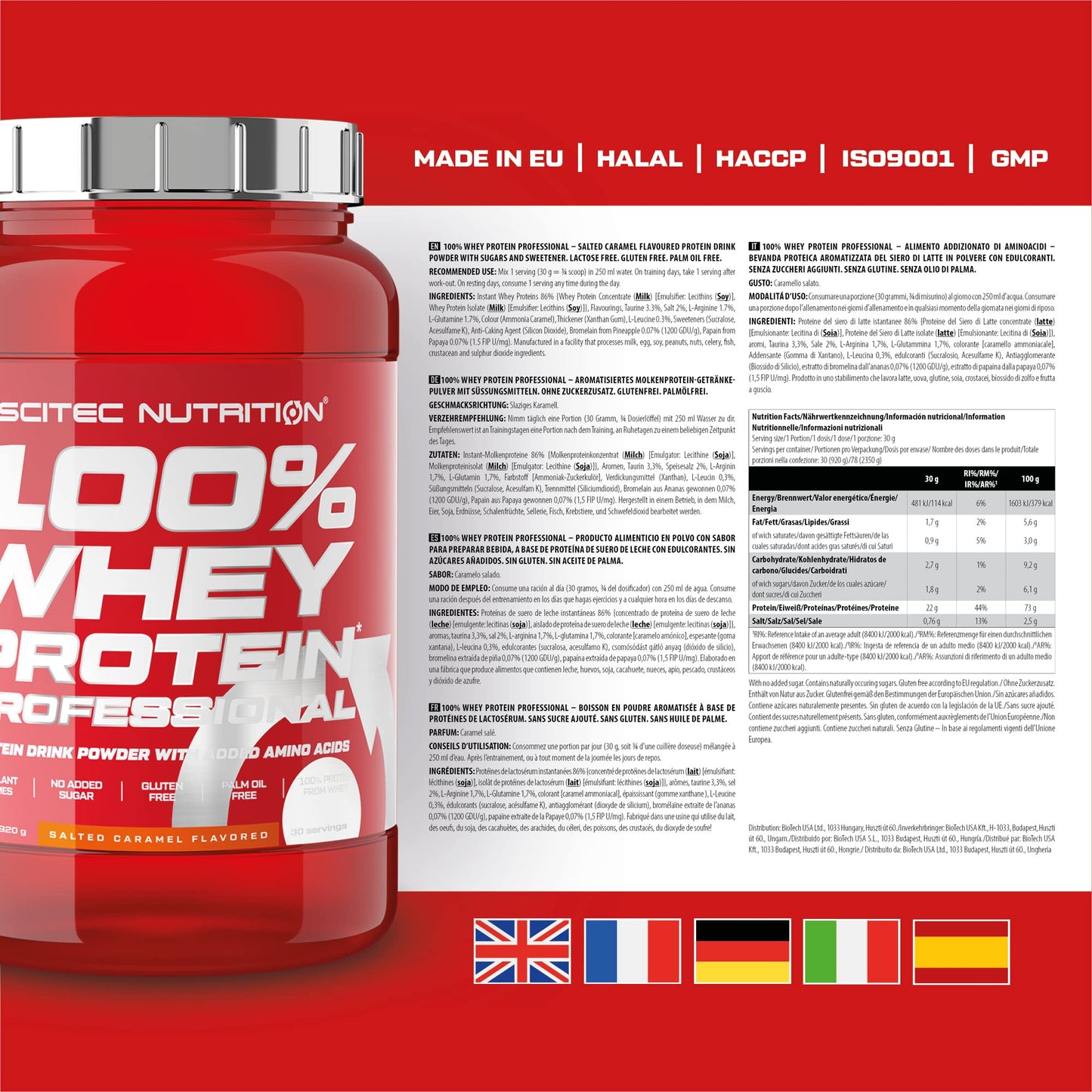 Scitec Nutrition 100% Whey Protein Professional - Potenziato con aminoacidi extra ed enzimi digestivi - Senza glutine - Senza olio di palma, 2.35 kg, Cioccolato