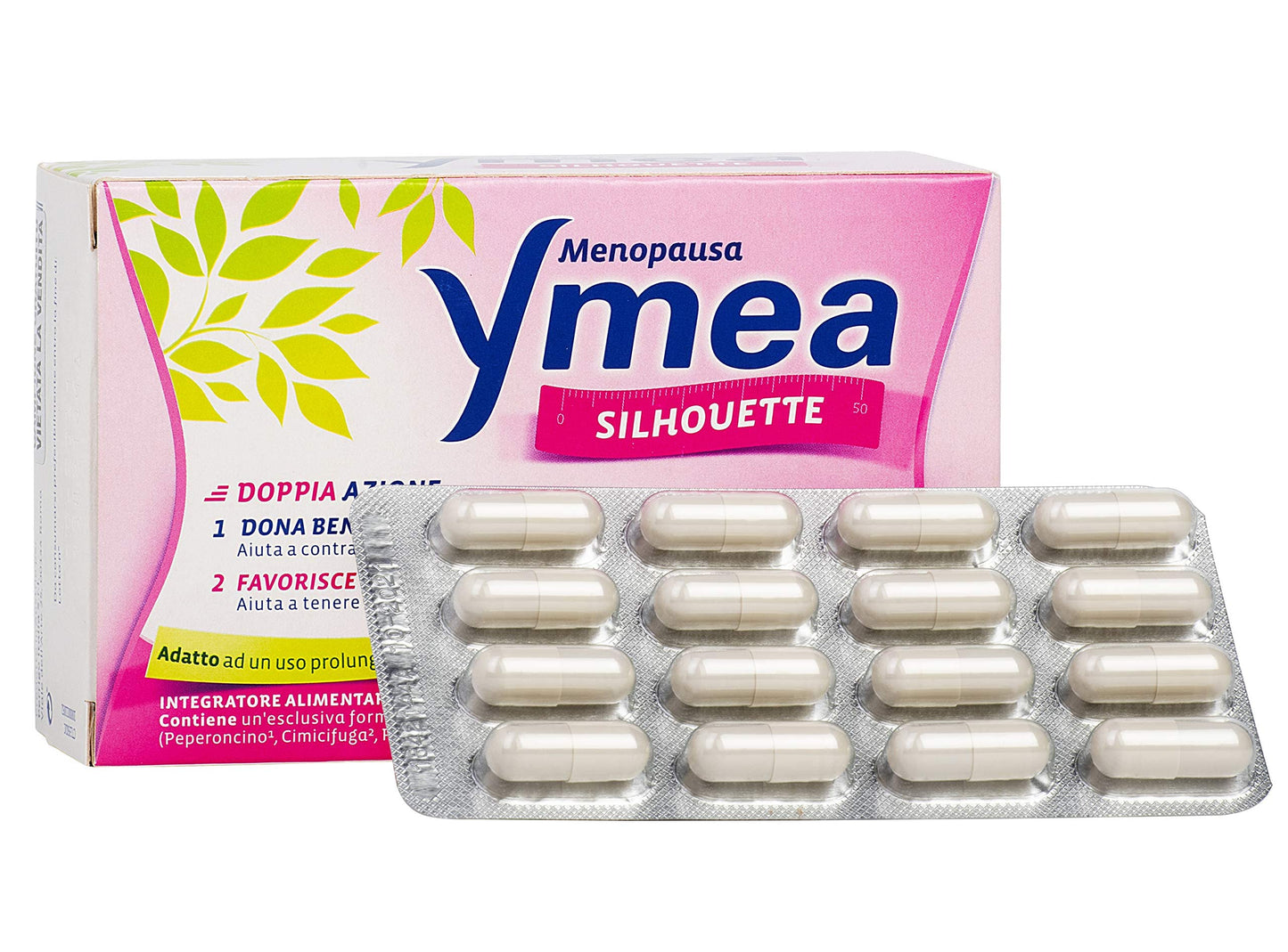 Ymea Silhouette Esperto della Menopausa, Integratore Alimentare, Favorisce l'Equilibrio del Peso Corporeo, 128 Capsule