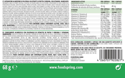 foodspring Daily Vitamins, 100 Capsule, Integratore multivitaminico di alta qualità con dose giornaliera necessaria di vitamine D, C, B12