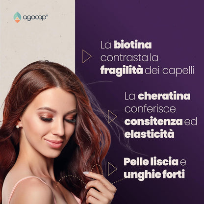 Cherabiotin, integratori a base di Biotina, Cheratina e Zinco. Vitamine per unghie e pelle. crescita capelli e anticaduta donna. 160 micro compresse, 5 MESI DI FORNITURA