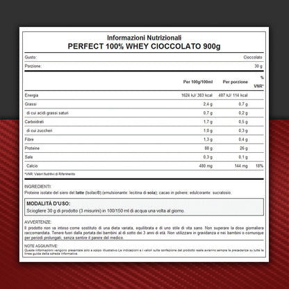 WHY SPORT PERFECT 100% WHEY - Proteine Whey - Proteine Isolate - Proteine in Polvere con Aminoacidi Essenziali per la Massa Muscolare - Gusto Cioccolato al Latte - 900 gr