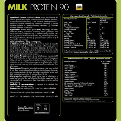 Milk Protein 90 - Proteina a Lento Assorbimento- Formato: 750 g - Gusto: Cacao