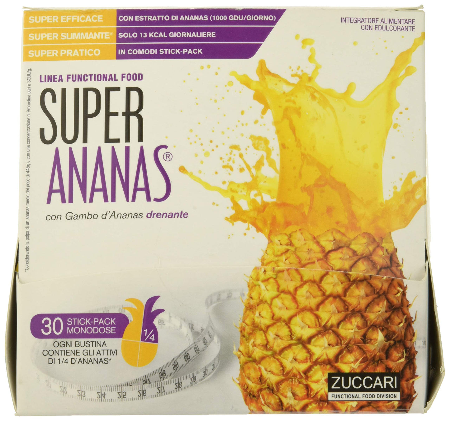 ZUCCARI, Super Ananas, 30 Bustine da 10 Ml, 300 g