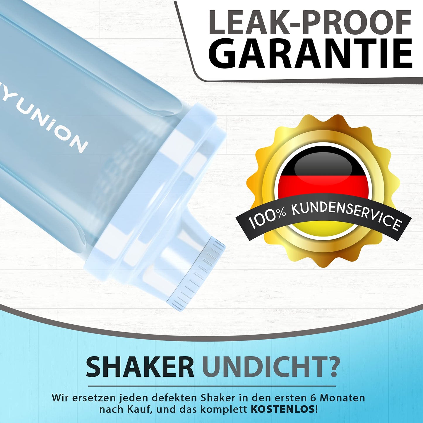 AMITYUNION Shaker per proteine 500 ml Heaven a prova di perdite, senza BPA con setaccio cliccabile e scala per frullati cremosi di siero di latte, shaker per proteine, originale in Rosa