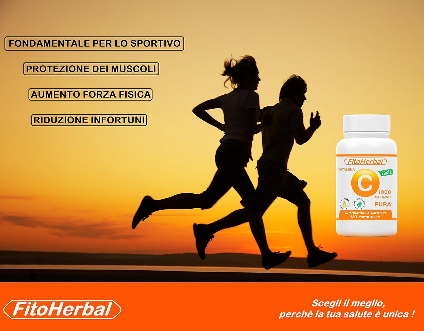 FitoHerbal Vitamina C Pura SENZA ADDITIVI Compresse Alto Dosaggio Integratore Acido Ascorbico Potenzia Sistema immunitario Protegge dai Radicali Liberi Antiossidante Naturale.