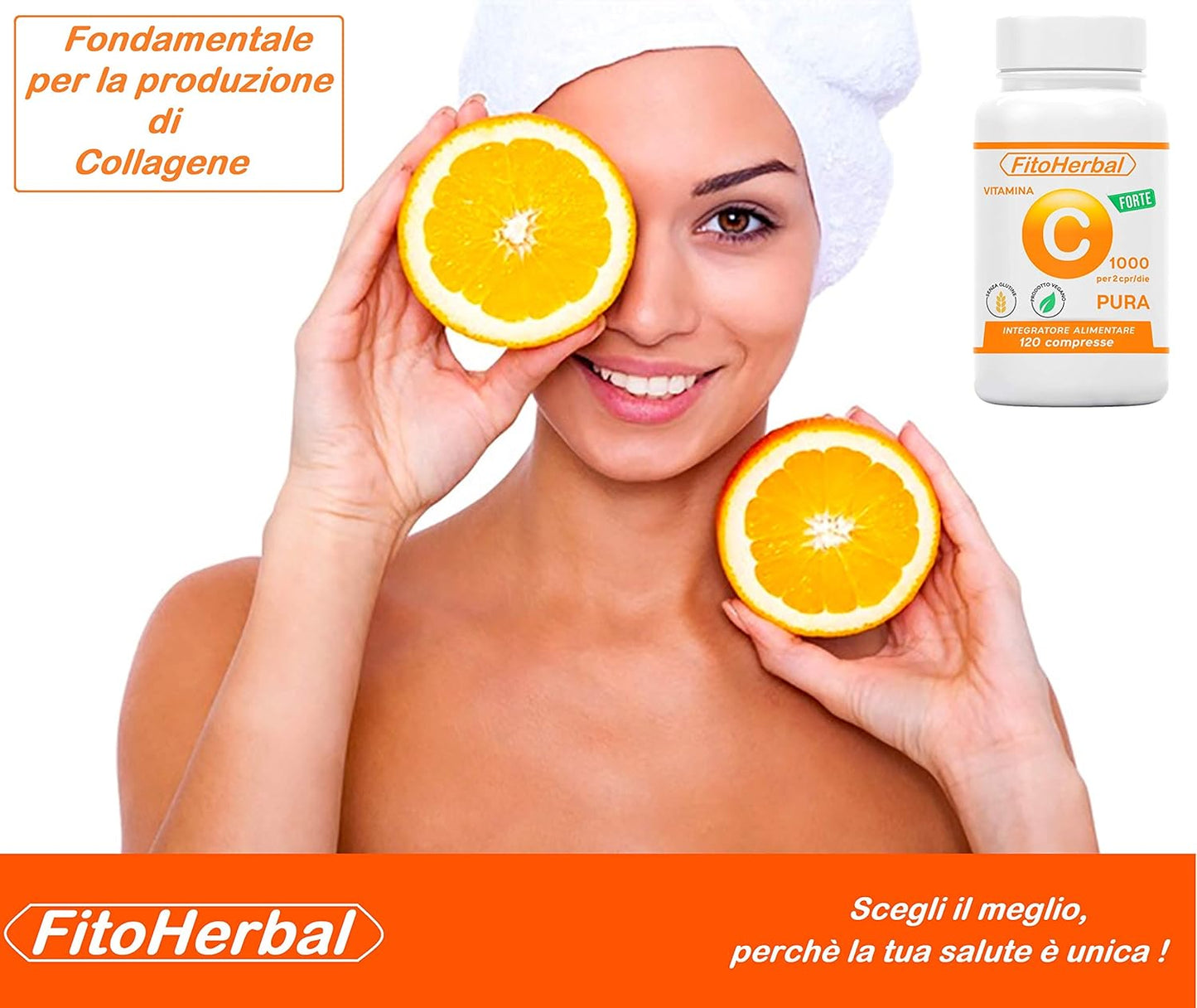 FitoHerbal Vitamina C Pura SENZA ADDITIVI Compresse Alto Dosaggio Integratore Acido Ascorbico Potenzia Sistema immunitario Protegge dai Radicali Liberi Antiossidante Naturale.