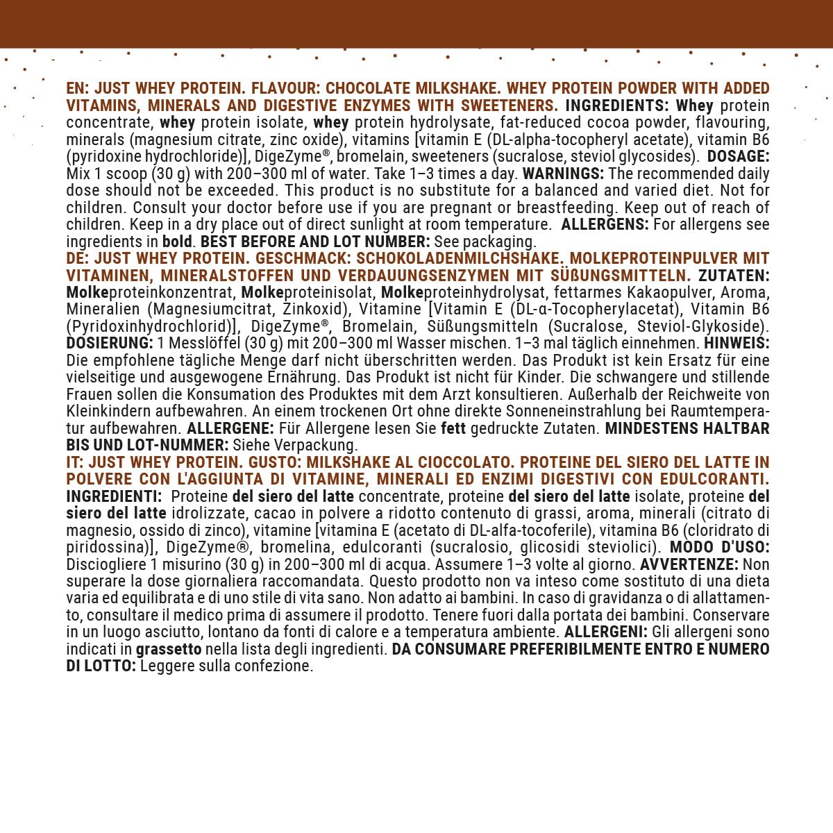 GymBeam Just Whey, Proteine in Polvere Multicomponente da Siero di Latte, Concentrato e Idrolizzato, 22,4g Proteine per Dose, con BCAA e Amminoacidi Essenziali (1000 g, Chocolate Milkshake)