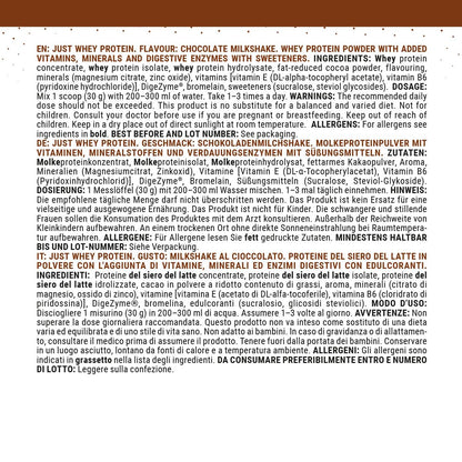 GymBeam Just Whey, Proteine in Polvere Multicomponente da Siero di Latte, Concentrato e Idrolizzato, 22,4g Proteine per Dose, con BCAA e Amminoacidi Essenziali (1000 g, Chocolate Milkshake)