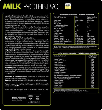 Milk Protein 90 - Proteina a Lento Assorbimento- Formato: 750 g - Gusto: Cacao