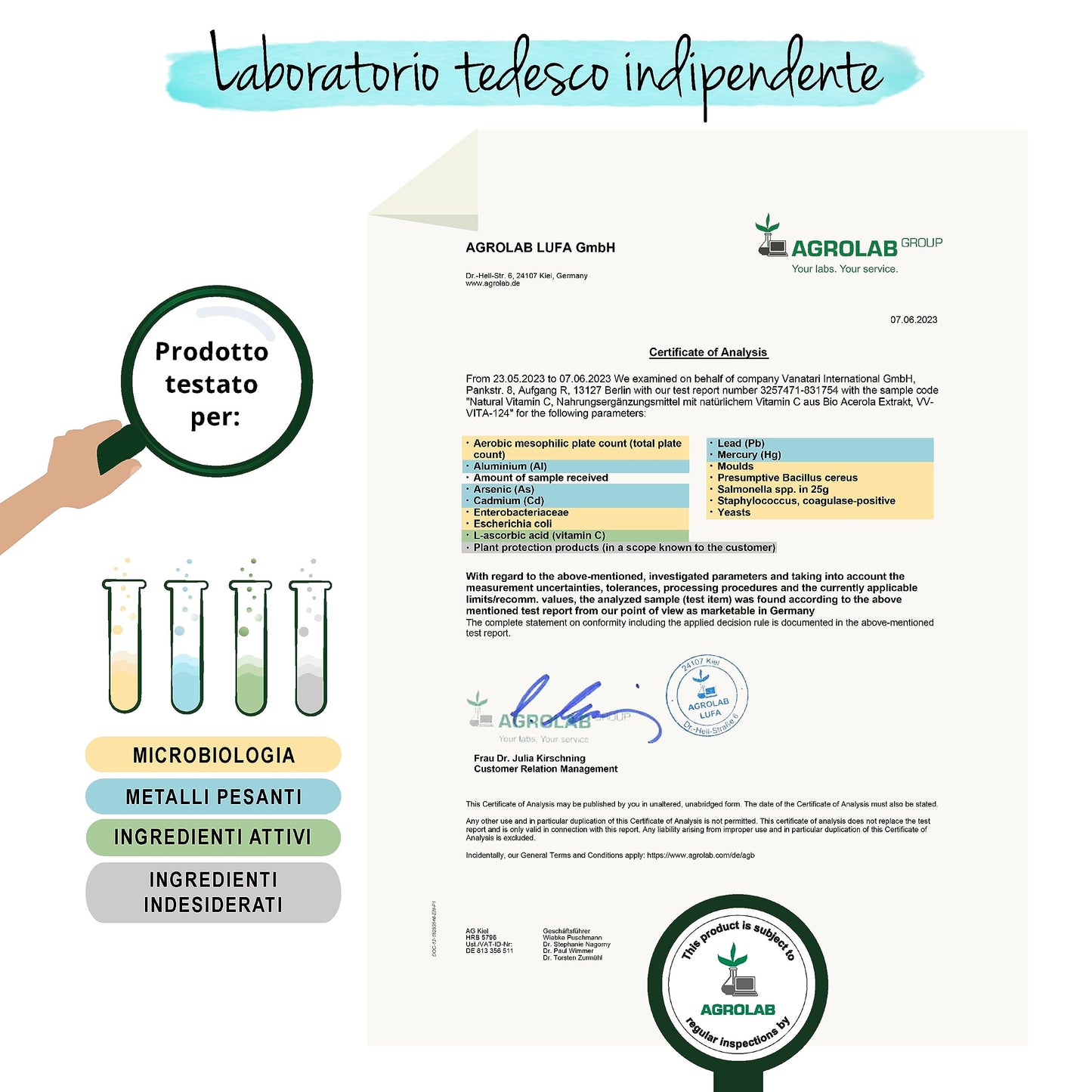 Vitamina C Naturale BIO | 1060 mg di Acerola | L’unica Biologica e Senza Additivi | Integratore per Sistema Immunitario e Antiossidante | 180 capsule | Vegan