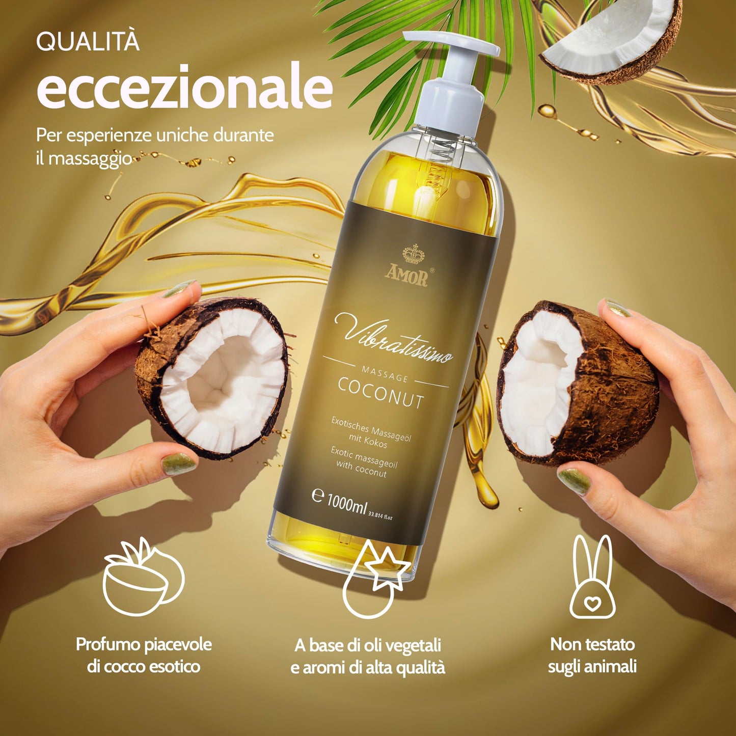 Vibratissimo “Hot Moments”: olio da massaggio riscaldante e lenitivo, 100 ml