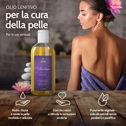 Vibratissimo “Hot Moments”: olio da massaggio riscaldante e lenitivo, 100 ml