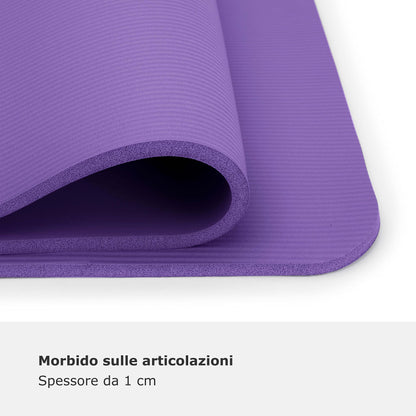 POWRX Tappetino Fitness Antiscivolo 190 x 60, 80, 100 cm - Ideale per Yoga, Pilates e Ginnastica - Extra Morbido e Spessore da 1,5 cm o 1 cm - Ecocompatibile con Tracolla e Sacca Trasporto + Poster