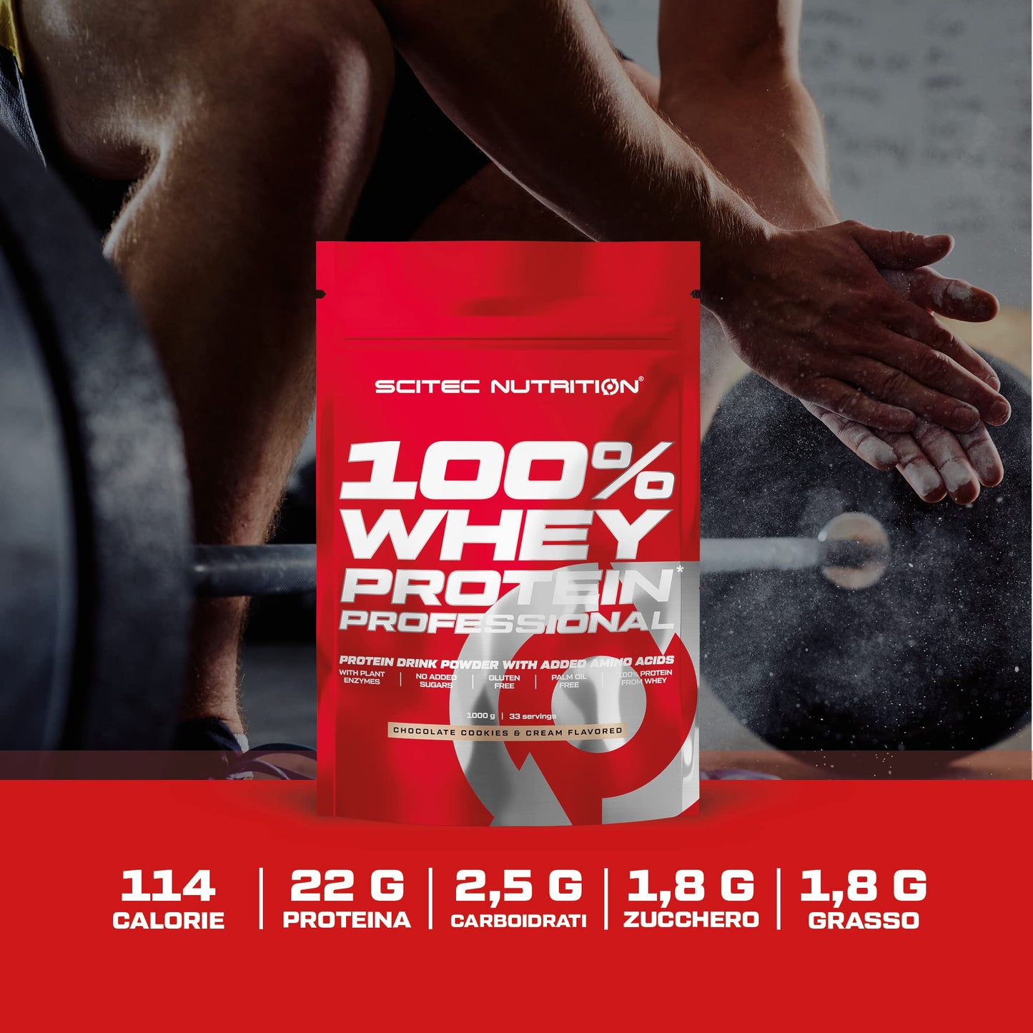 Scitec Nutrition 100% Whey Protein Professional - Potenziato con aminoacidi extra ed enzimi digestivi - Senza glutine - Senza olio di palma, 2.35 kg, Cioccolato