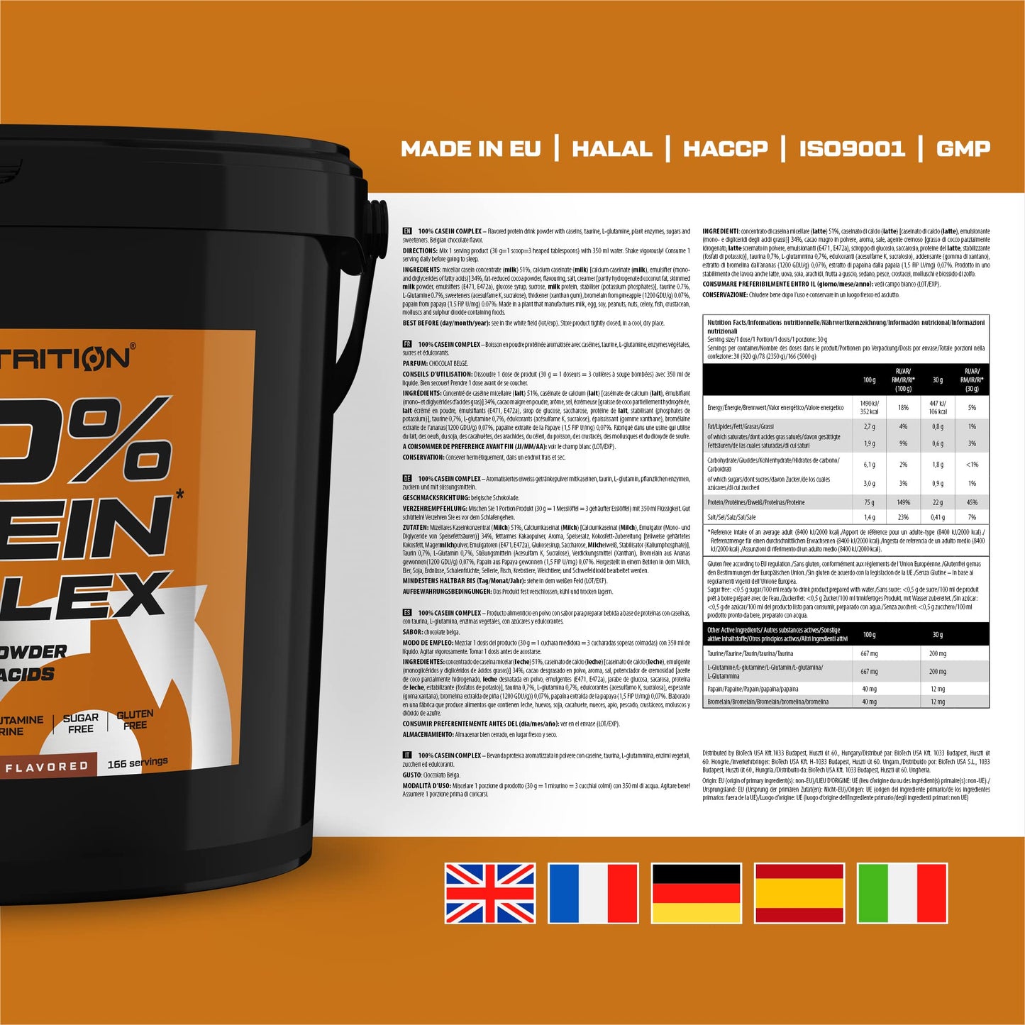 Scitec Nutrition 100% Casein Complex - Complesso a base di caseina micellare - con L-glutammina, taurina ed enzimi vegetali, 5 kg, Cioccolato belga