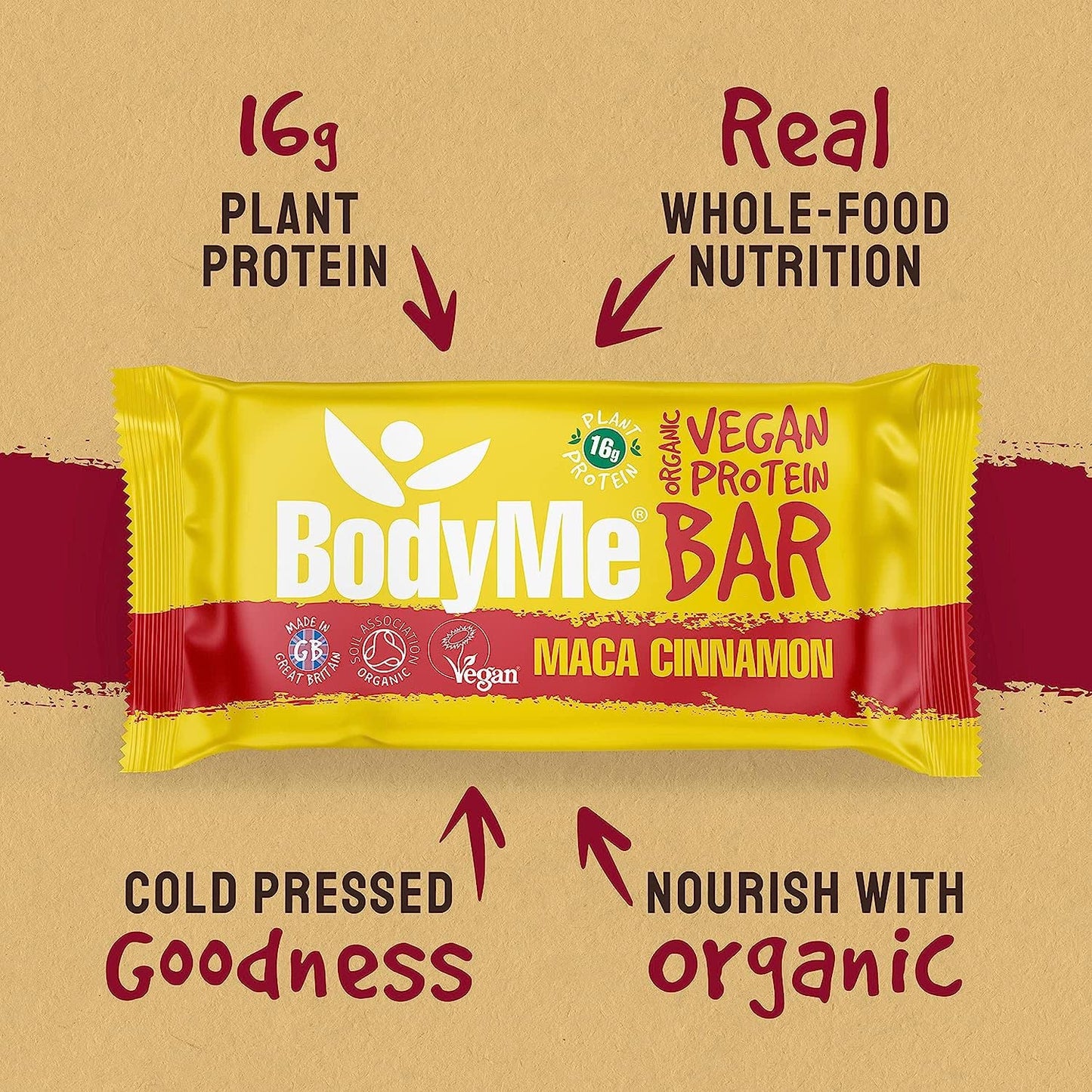 BodyMe Barrette Proteiche Vegan Bio | Cruda Curcuma Limone | 12 x 60g Barretta Proteica | Senza Glutine | 16g Proteine Vegane Complete 3 Proteine Vegetali Tutti Amminoacidi Essenziali | Snack Proteici