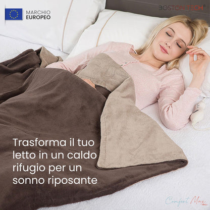 Coperta Termica Doppia Comfortmax | 180 x 130 cm + 9 + Controllo digitale removibile | Riscaldamento rapido + Spegnimento automatico + Protezione contro il surriscaldamento | Lavabile in lavatrice