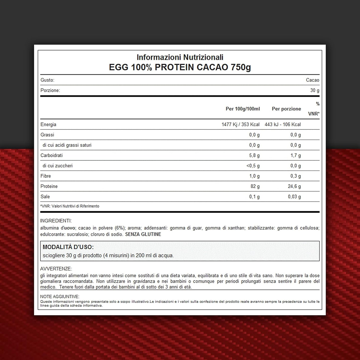 WHY SPORT EGG 100% PROTEIN - Proteine Senza Lattosio - Proteine in Polvere - Proteine di Albumina d’Uovo - Gusto Cacao - 750gr