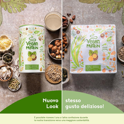 Proteine in Polvere Vegane | Gusto Nocciola | 19g Proteine | Proteine Vegetali Isolate in Polvere di Pisello, Riso e Girasole | Massa Muscolare | 600g Vegan Protein Powder | Alpha Foods