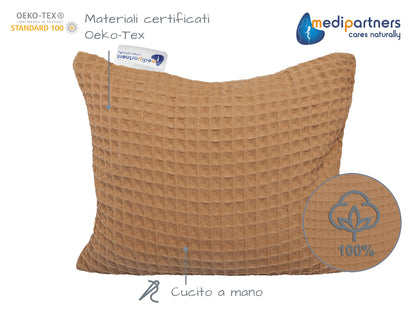 Medi Partners Cuscino termico con noccioli di ciliegia grande 500g rettangolare 20x25cm 100% cotone per terapia del freddo e del calore