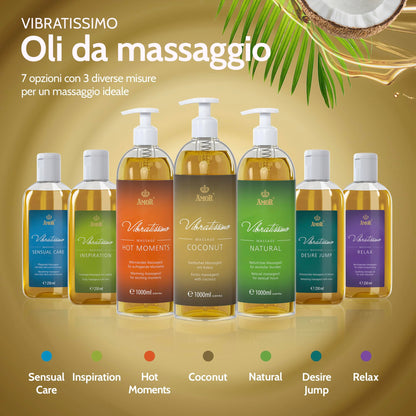 Vibratissimo “Hot Moments”: olio da massaggio riscaldante e lenitivo, 100 ml