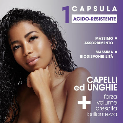 HYALUVATE Integratore Capelli Donna con ACIDO IALURONICO PURO + BIOTINA [3 MESI] - Vitamine per Capelli, Pelle e Unghie | Zinco e Vitamina C, Vegan, 90 Capsule Acidoresistenti - STUDI CLINICI