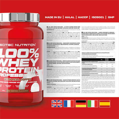 Scitec Nutrition 100% Whey Protein Professional - Potenziato con aminoacidi extra ed enzimi digestivi - Senza glutine - Senza olio di palma, 2.35 kg, Cioccolato