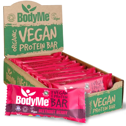 BodyMe Barrette Proteiche Vegan Bio | Cruda Curcuma Limone | 12 x 60g Barretta Proteica | Senza Glutine | 16g Proteine Vegane Complete 3 Proteine Vegetali Tutti Amminoacidi Essenziali | Snack Proteici