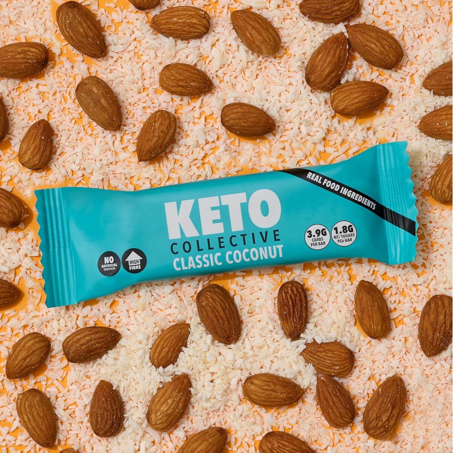 Keto Collective Barrette Cheto | Caramello Salato | 15 x 40g | 2,5g carboidrati netti | Low Carb | Ingredienti Naturali