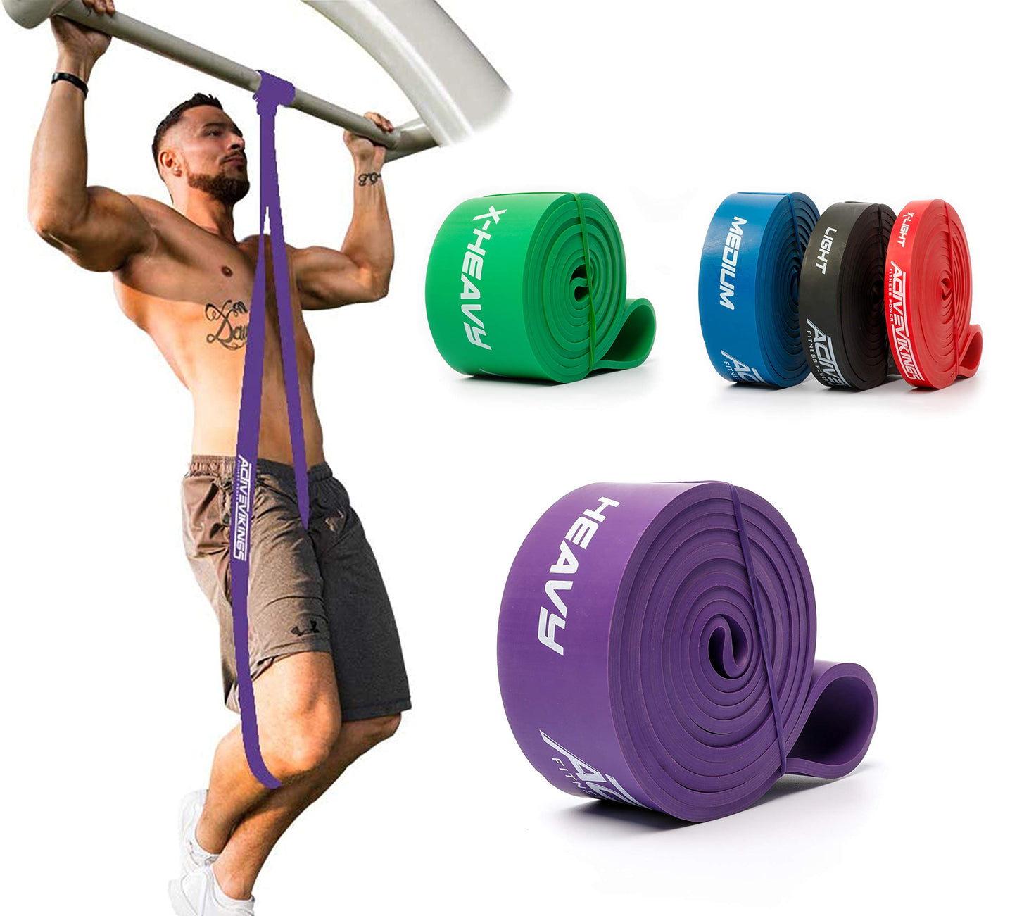 ActiveVikings® - Fasce da Fitness Pull-Up, perfette per Lo Sviluppo Muscolare