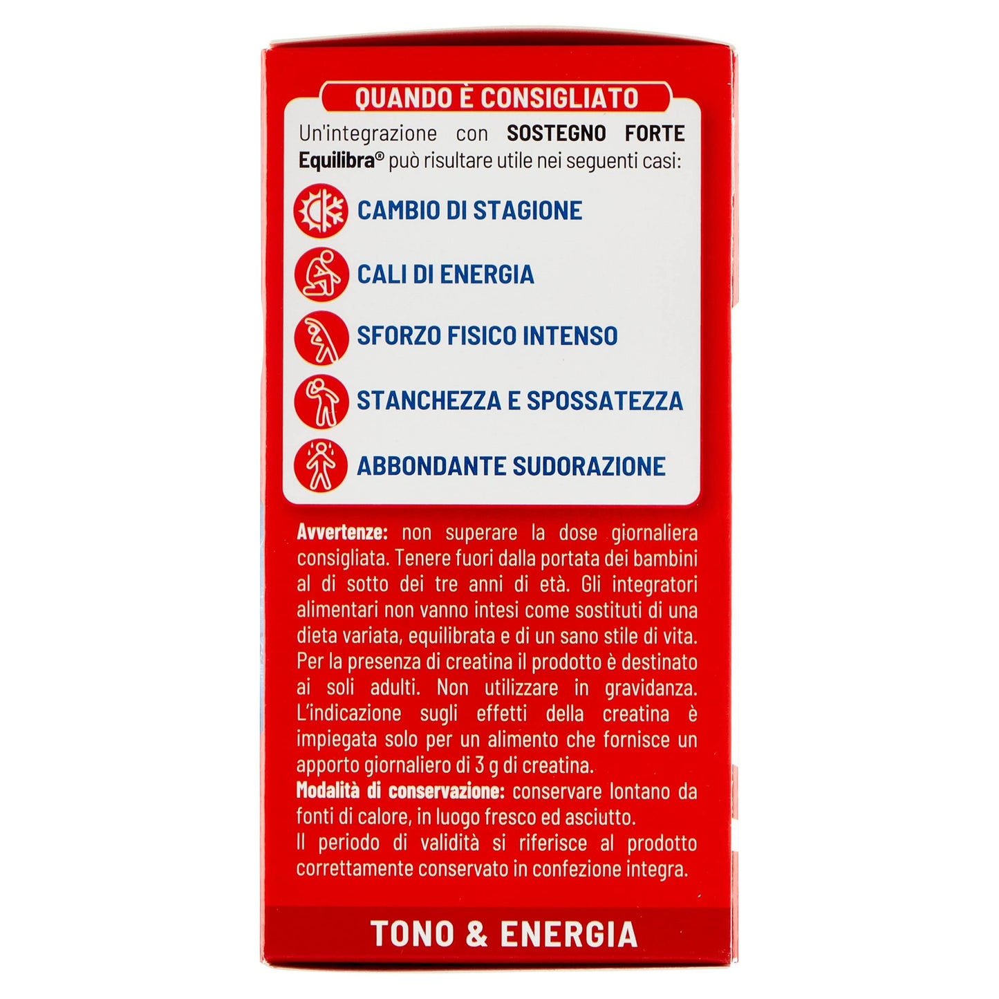 equilibra Integratori Alimentari, Sostegno Forte, Integratore con Creatina, Arginina, Vitamine C, B1, per Incrementare le Prestazioni Fisiche, con Succo Concentrato di Arancio, 22 Bustine Monodose