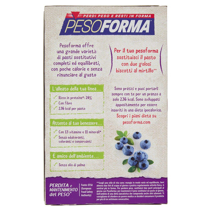 Pesoforma Biscotti Lampone e Mela, Pasto sostitutivo proteico, Per rimettersi in forma con gusto, Solo 219 calorie, Nuovo formato, 16 biscotti, 8 pasti sostitutivi