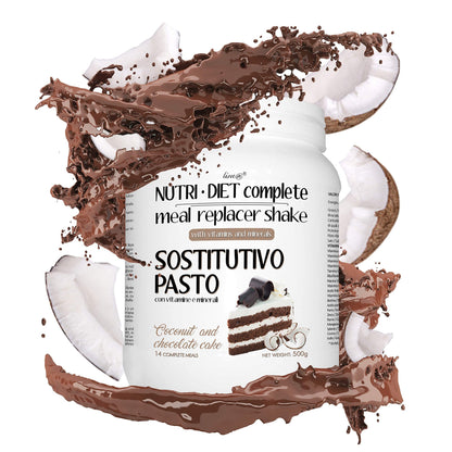 PASTO SOSTITUTIVO NUTRI DIET complete al gusto di LATTE e BISCOTTI Line@diet | 500g, 14 PASTI completi | ricco di vitamine e minerali