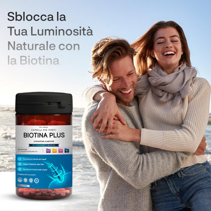 Integratori Per Capelli Biotina Crescita Veloce Pelle Unghie Donna Uomo Anticaduta con Zinco Selenio Vitamina B12 Alta Concentrazione Made in Italy 180 Compresse Confezione Smart