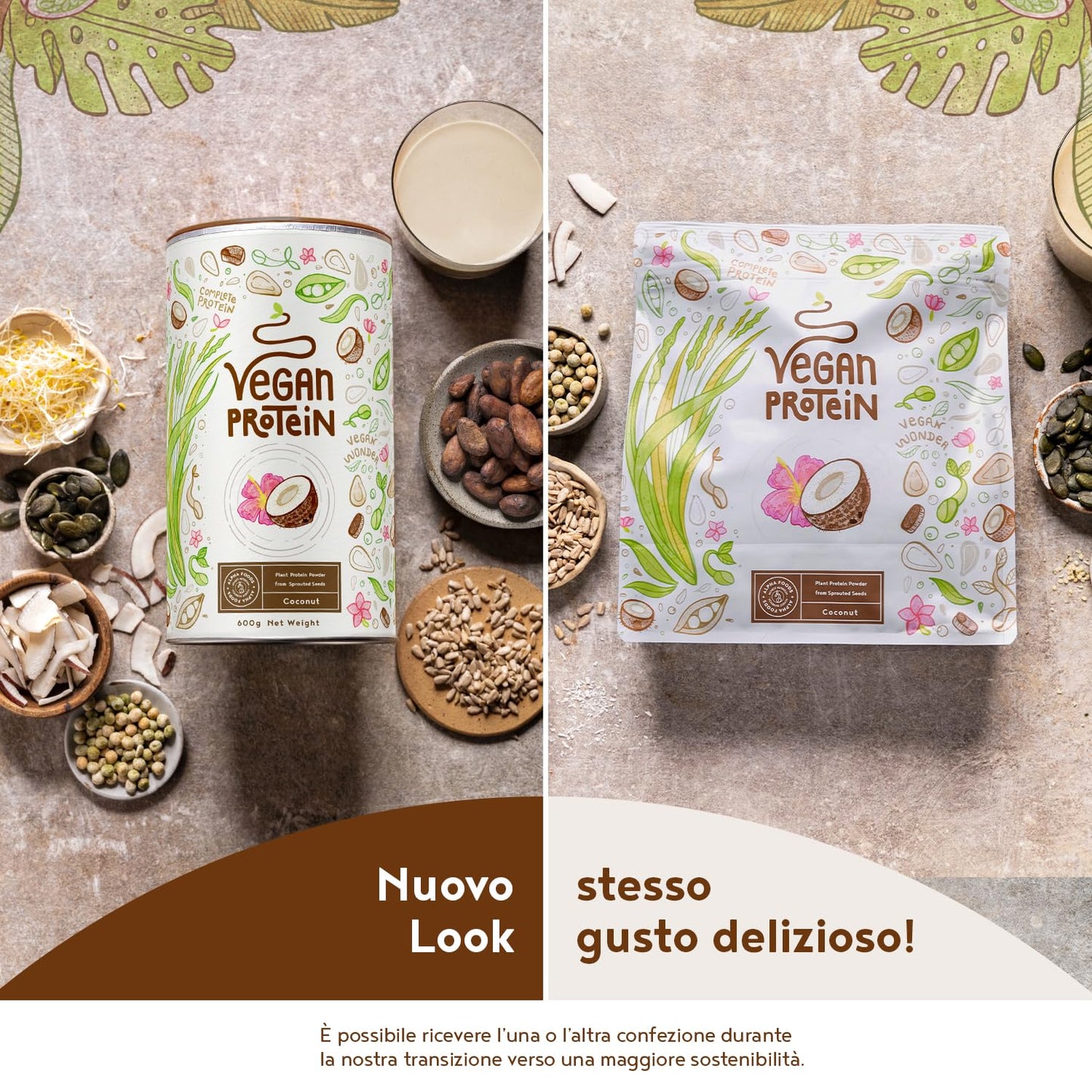 Proteine in Polvere Vegane | Gusto Cioccolato | 21g Proteine | Proteine Vegetali Isolate in Polvere di Pisello, Riso, Girasole e Soia | Massa Muscolare | 1.2kg Vegan Protein Powder | Alpha Foods