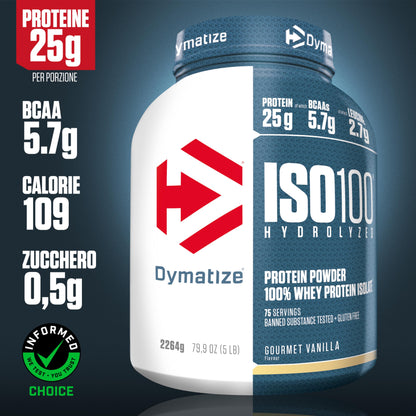 Dymatize ISO 100 Hydrolyzed Gourmet Chocolate 932g - Proteine del siero di latte idrolizzate e isolate in polvere