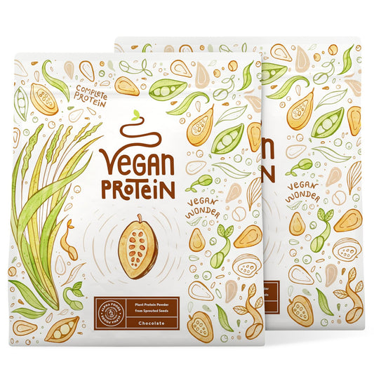 Proteine in Polvere Vegane | Gusto Cioccolato | 21g Proteine | Proteine Vegetali Isolate in Polvere di Pisello, Riso, Girasole e Soia | Massa Muscolare | 1.2kg Vegan Protein Powder | Alpha Foods