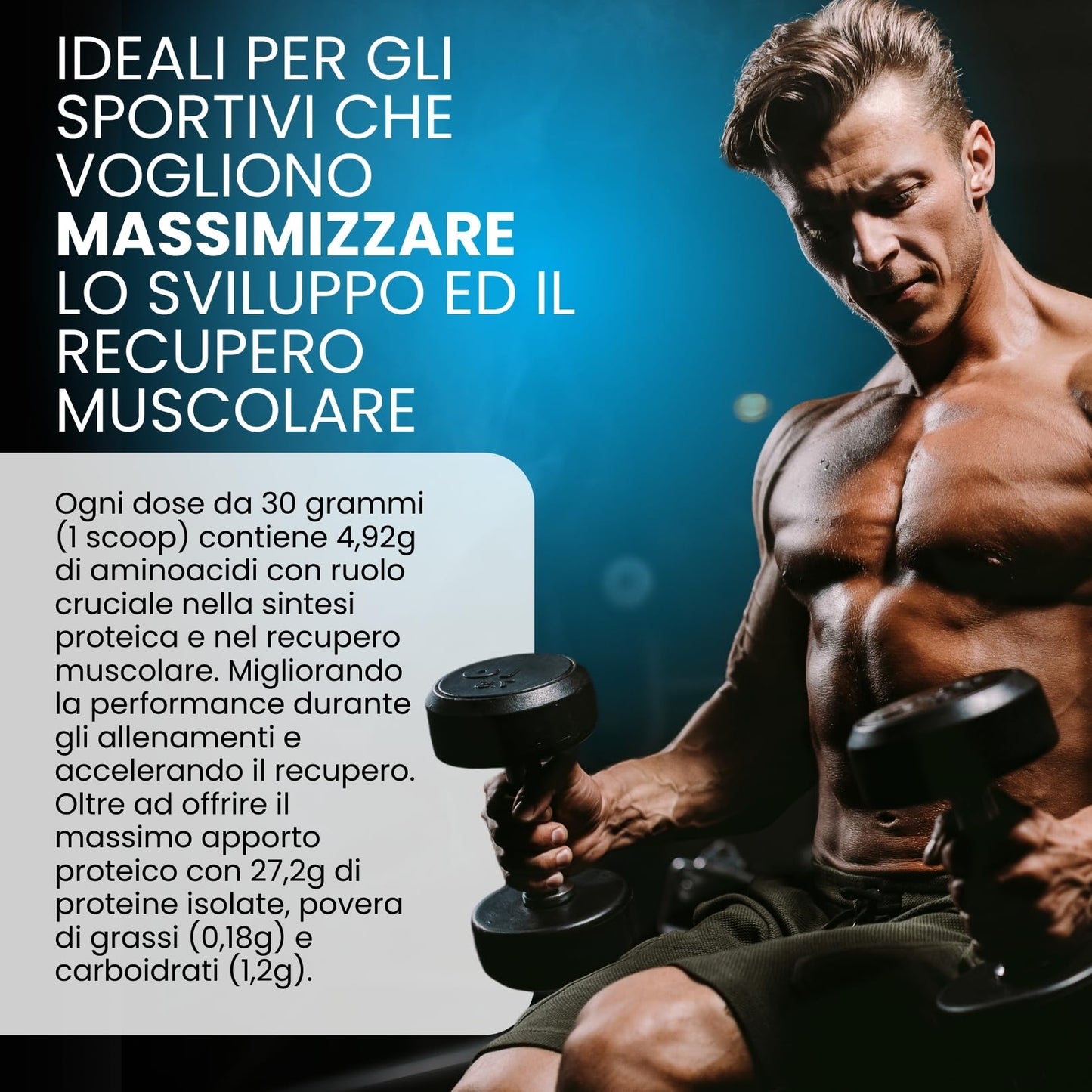 Proteine 100% Isolate WHEY V.B. 104 Gr 1000 Alto Contenuto Proteico Cacao Solo 0,18gr di Grassi 1,2gr di Carboidrati per dose Recupero Muscolare 90% Whey Protein in Polvere Prodotte in Italia