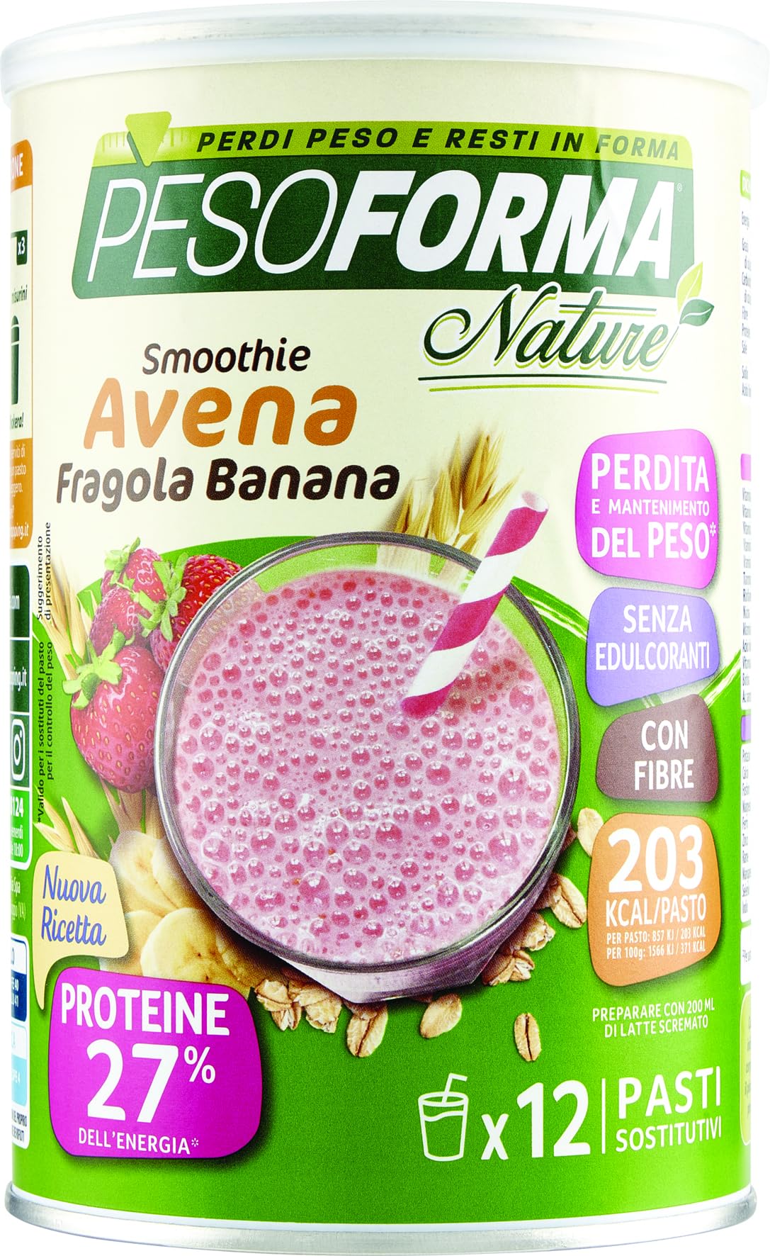 Pesoforma Smoothie Frutti di Bosco, Pasto sostitutivo per il controllo del peso, Smoothie gustoso che aiuta a rimettersi in forma, Ricco in proteine e fibre, Solo 202 calorie, 16 pasti, 436 gr