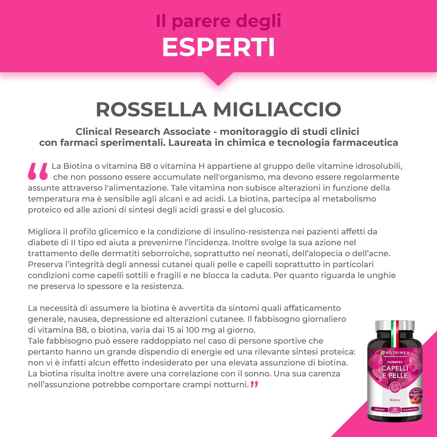 Biotina Nutrimea | Capelli, Unghie e Pelle | Vitamina B8, Zinco, Selenio e Semi di Zucca | Trattamento 4 Mesi | 120 Capsule Vegane