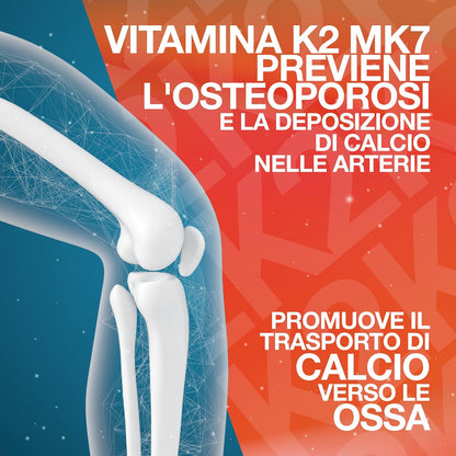 Vitamina K2 MK7 - ALTO DOSAGGIO. Vitamina K2, Menachinone 200mg. Vitamina K, per una Normale Coagulazione del Sangue e al Mantenimento di Ossa Normali. K2, MK7 All Trans 97% - Made in Italy, Agocap