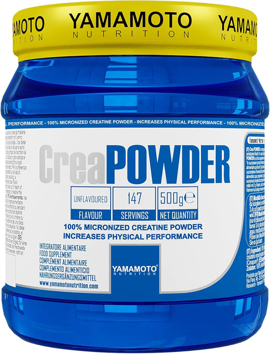 YAMAMOTO CreaPowder 500 gr + H2o Prozis Omaggio - creatina monoidrato purissima, no Glutine no Lattosio, 1 item