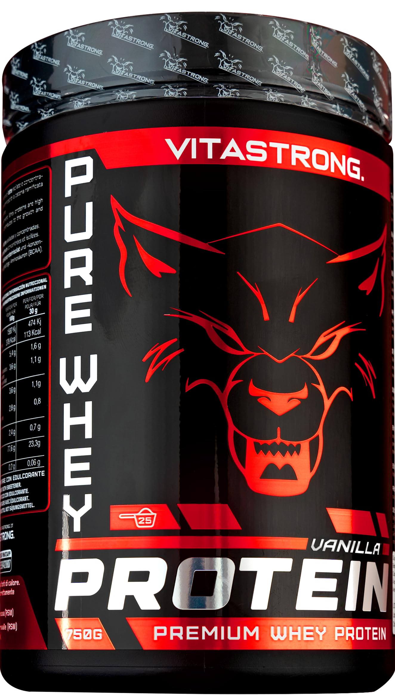 Whey Proteine in Polvere Vitastrong - Proteine del Siero del Latte Isolate e Concentrate - Alta solubilità & concentrazione 23g per dose - Whey Protein Ricco di BCAA ed EAA (Cioccolato)